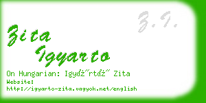 zita igyarto business card